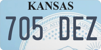 KS license plate 705DEZ