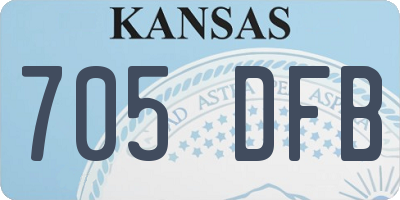 KS license plate 705DFB
