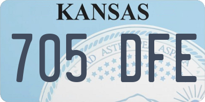 KS license plate 705DFE