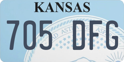 KS license plate 705DFG
