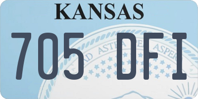 KS license plate 705DFI