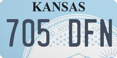 KS license plate 705DFN
