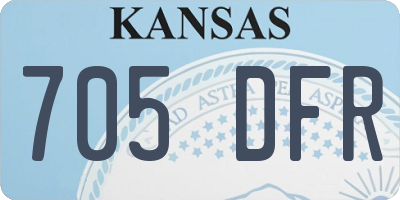 KS license plate 705DFR