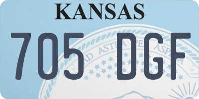 KS license plate 705DGF