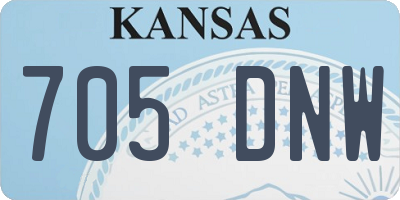 KS license plate 705DNW