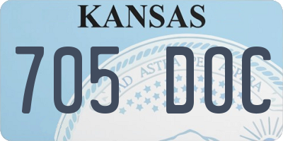 KS license plate 705DOC