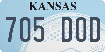 KS license plate 705DOD