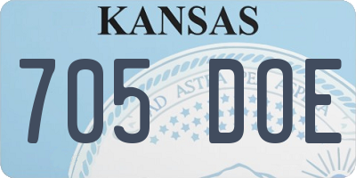 KS license plate 705DOE