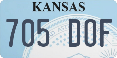 KS license plate 705DOF