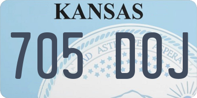 KS license plate 705DOJ