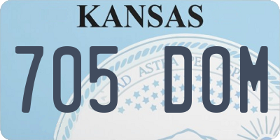 KS license plate 705DOM