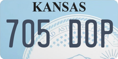 KS license plate 705DOP