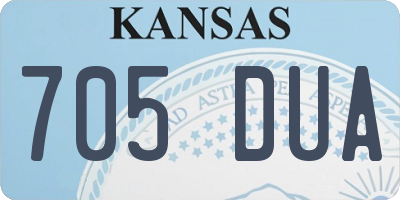 KS license plate 705DUA