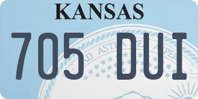KS license plate 705DUI