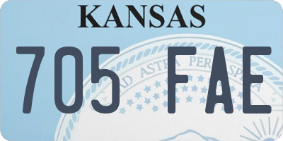 KS license plate 705FAE