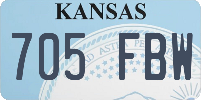 KS license plate 705FBW
