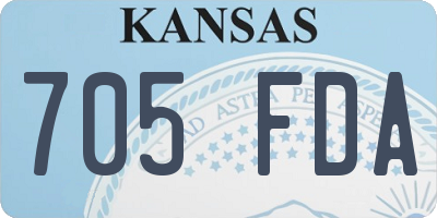 KS license plate 705FDA