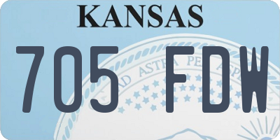 KS license plate 705FDW