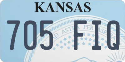 KS license plate 705FIQ