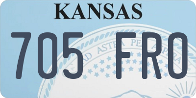 KS license plate 705FRO