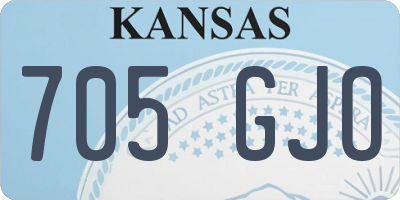 KS license plate 705GJO