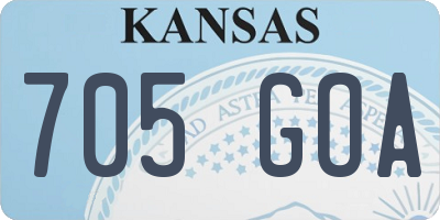 KS license plate 705GOA