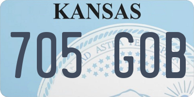 KS license plate 705GOB