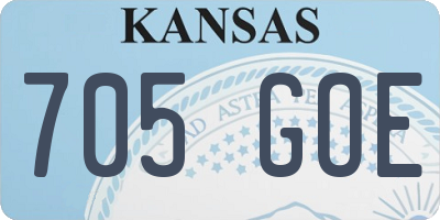 KS license plate 705GOE