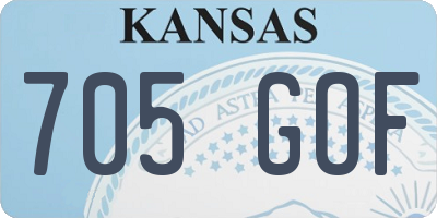 KS license plate 705GOF