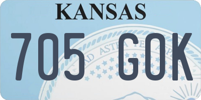 KS license plate 705GOK
