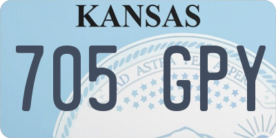 KS license plate 705GPY