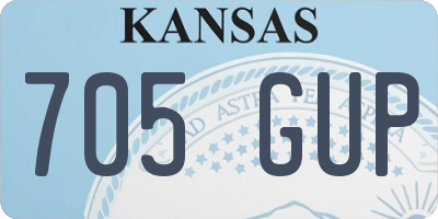KS license plate 705GUP