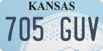 KS license plate 705GUV