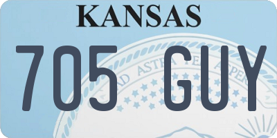 KS license plate 705GUY
