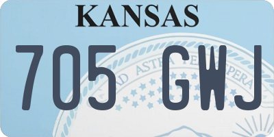 KS license plate 705GWJ