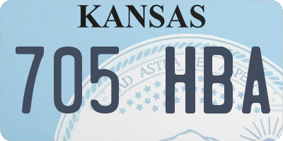 KS license plate 705HBA