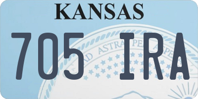 KS license plate 705IRA