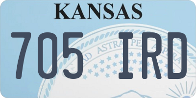 KS license plate 705IRD
