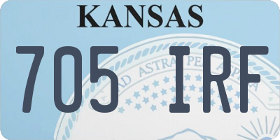 KS license plate 705IRF