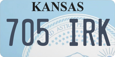 KS license plate 705IRK