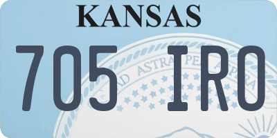 KS license plate 705IRO