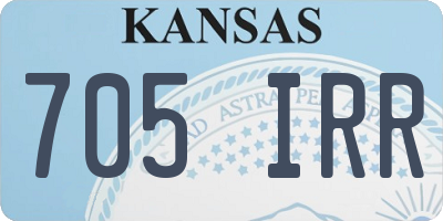 KS license plate 705IRR