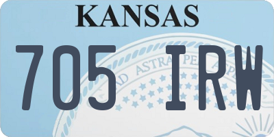 KS license plate 705IRW