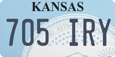 KS license plate 705IRY
