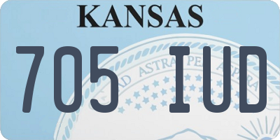 KS license plate 705IUD