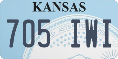 KS license plate 705IWI