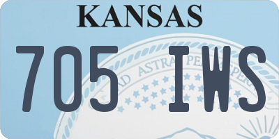 KS license plate 705IWS
