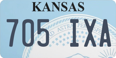 KS license plate 705IXA