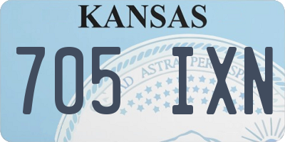 KS license plate 705IXN