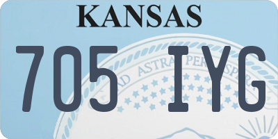 KS license plate 705IYG